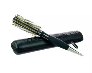 Kent.Salon Combo Curling & Straightening Brush KS15, Szczotka do Kręcenia i Prostowania Włosów z Włosiem Naturalnym i Nylonem, 43mm