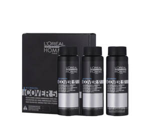 L'Oreal Homme Cover 5 Odsiwiacz do włosów 3x50ml - Odcień nr 4 - brąz