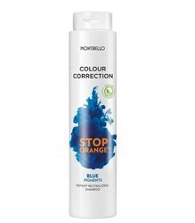 Montibello Colour Correction Stop Orange Blue Pigments - Wegański Szampon do Włosów Neutralizujący Pomarańczowe Refleksy, 300ml
