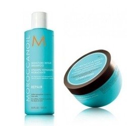 Moroccanoil Moisture Repair Organiczny Szampon i Maska Regenerująca z Olejkiem Arganowym 250ml 250ml