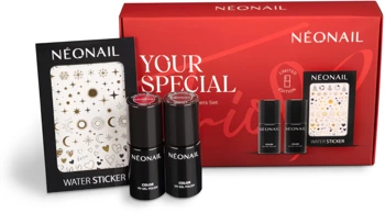 Neonail Your Special Trio UV Gel Polish & Stickers Set, Zestaw 2 Lakiery Hybrydowe + Naklejki Wodne