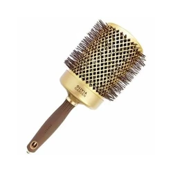 Olivia Garden Expert Blowout Shine Wavy Bristle Gold&Brown, Ceramiczna Szczotka z Jonizacją do Modelowania Włosów, 80mm