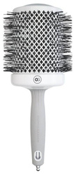 Olivia Garden Expert Blowout Shine White&Grey Brush, Ceramiczna Szczotka z Jonizacją do Modelowania Włosów, 80mm