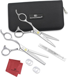 Olivia Garden Left Handed Silkcut Shear 5.75" + Thinner EUR 6.35'', Nożyczki i Degażówki Fryzjerskie + Pokrowiec