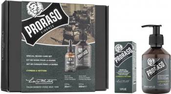 Proraso Firenze Special Beard Care Set Cypress &Vetyver Zestaw Prezentowy  Do Brody Olejek + Szampon 30ml, 200ml