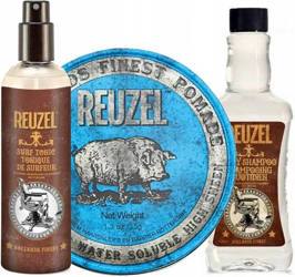 Reuzel Groom Try Me Kit Blue Pomade Zestaw Pomada Szampon i Tonik w Sprayu  35g, 2x100ml