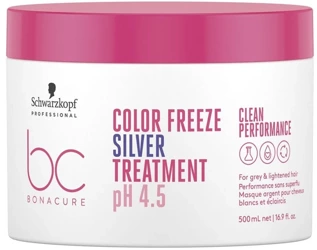 Schwarzkopf BC Color Freeze Silver Treatment pH 4.5 Maska do Włosów Farbowanych, Niweluje Żółte Refleksy, 500ml