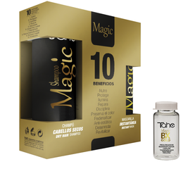 Tahe Magic BX Gold Set 10In1 Zestaw do Suchych i Zniszczonych Włosów Kuracja Botoks 300ml 125ml + Magic BX Gold "Botoks" 10ml GRATIS