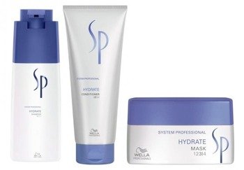 Wella Sp Hydrate Shampoo + Conditioner + Mask Zestaw Szampon + Odżywka + Maska Nawilżająca do Włosów Suchych 250ml 2x 200ml