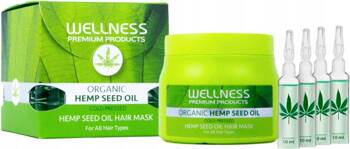 Wellness Hemp Seed Oil Mask Maska Odżywiająca z Konopią i Keratyną 500ml + 4 Ampułki 10ml