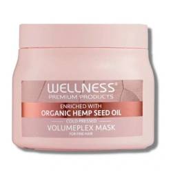 Wellness Hemp Seed Oil VolumePlex Mask, Maska Dodająca Objętości i Nawilżająca Do Włosów Cienkich 500ml + 4 x 10ml