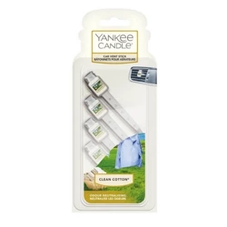 Yankee Candle Car Vent Stick Clean Cotton, Zapach Samochodowy, 4 Sztuki