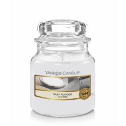 Yankee Candle Mała Świeca Zapachowa Baby Powder Puder dla Dzieci 104g