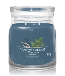 Yankee Candle Signature Clean Bayside Cedar, Średnia Świeca Sojowa z Dwoma Knotami, 368g