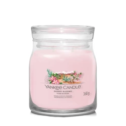 Yankee Candle Signature Desert Blooms, Średnia Świeca Sojowa z Dwoma Knotami, Zapach Kwiatów Pustyni, 368g