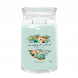 Yankee Candle Signature Large Jar Aloe/Agave, Duża Świeca Sojowa z Dwoma Knotami, Aloes z Agawą, 567g