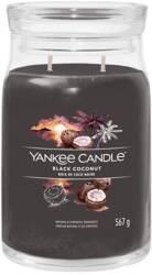 Yankee Candle Signature Large Jar Floral Black Coconut, Duża Świeca Sojowa z Dwoma Knotami, 567g