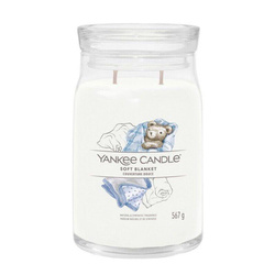 Yankee Candle Signature Large Jar Fresh & Clean Soft Blanket, Duża Świeca Sojowa z Dwoma Knotami, 567g