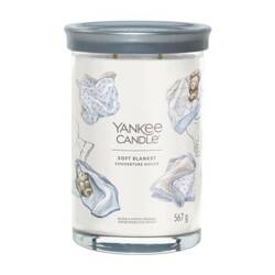 Yankee Candle Signature Large Jar Fresh & Clean Soft Blanket, Duża Świeca Sojowa z Dwoma Knotami, 567g