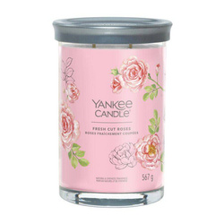 Yankee Candle Signature Large Tumbler Floral Fresh Cut Roses, Duża Świeca Sojowa z Dwoma Knotami, 567g