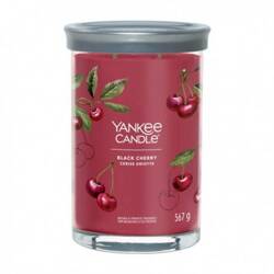 Yankee Candle Signature Large Tumbler Fruity Black Cherry, Duża Świeca Sojowa z Dwoma Knotami, 567g