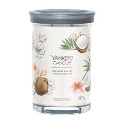 Yankee Candle Signature Large Tumbler Fruity Coconut Beach, Duża Świeca Sojowa z Dwoma Knotami, 567g