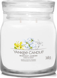 Yankee Candle Signature Medium Jar Floral Midnight Jasmine, Średnia Świeca Sojowa z Dwoma Knotami, 368g