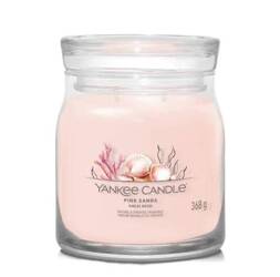 Yankee Candle Signature Medium Jar Pink Sands, Średnia Świeca Sojowa z Dwoma Knotami, 368g