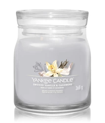 Yankee Candle Signature Medium Jar Sweet & Spicy Smoked Vanilla & Cashmere, Średnia Świeca Sojowa z Dwoma Knotami, 368g